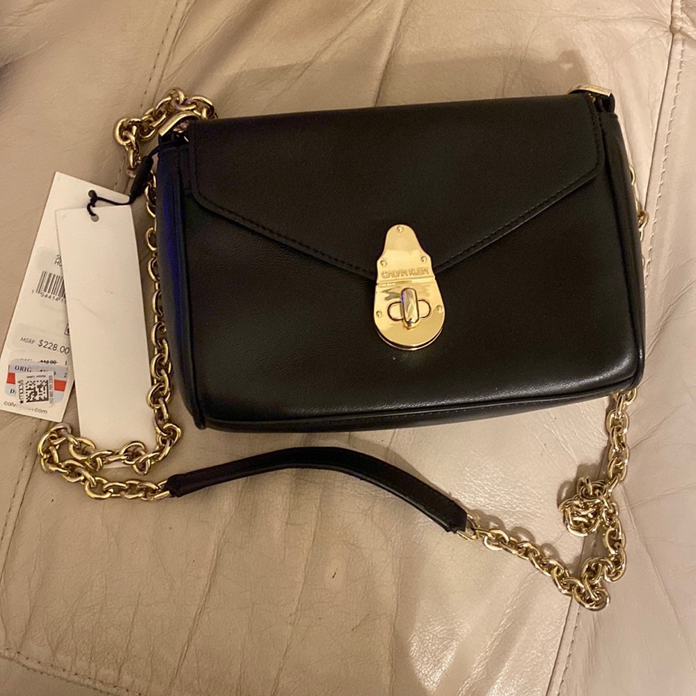 Calvin Klein convertible gold chain purse